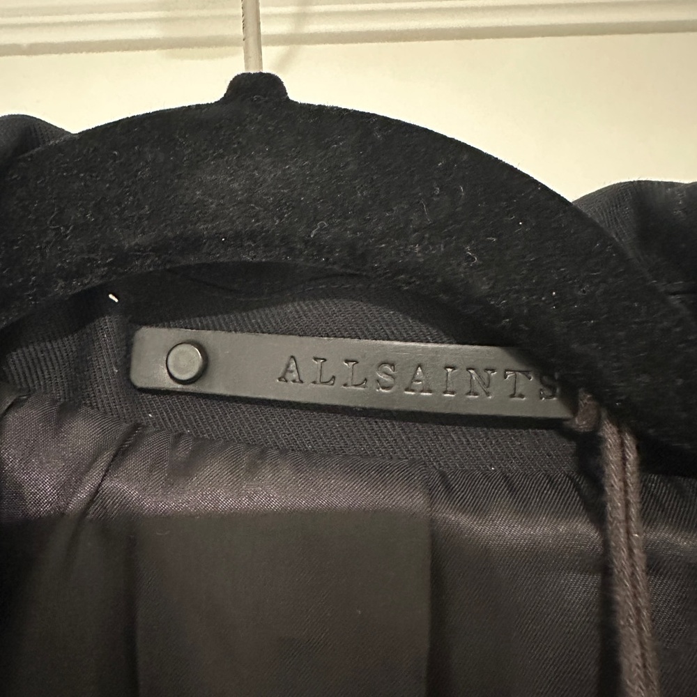 Sage Black Long Trench Coat with Belt - Picture 9 of 13